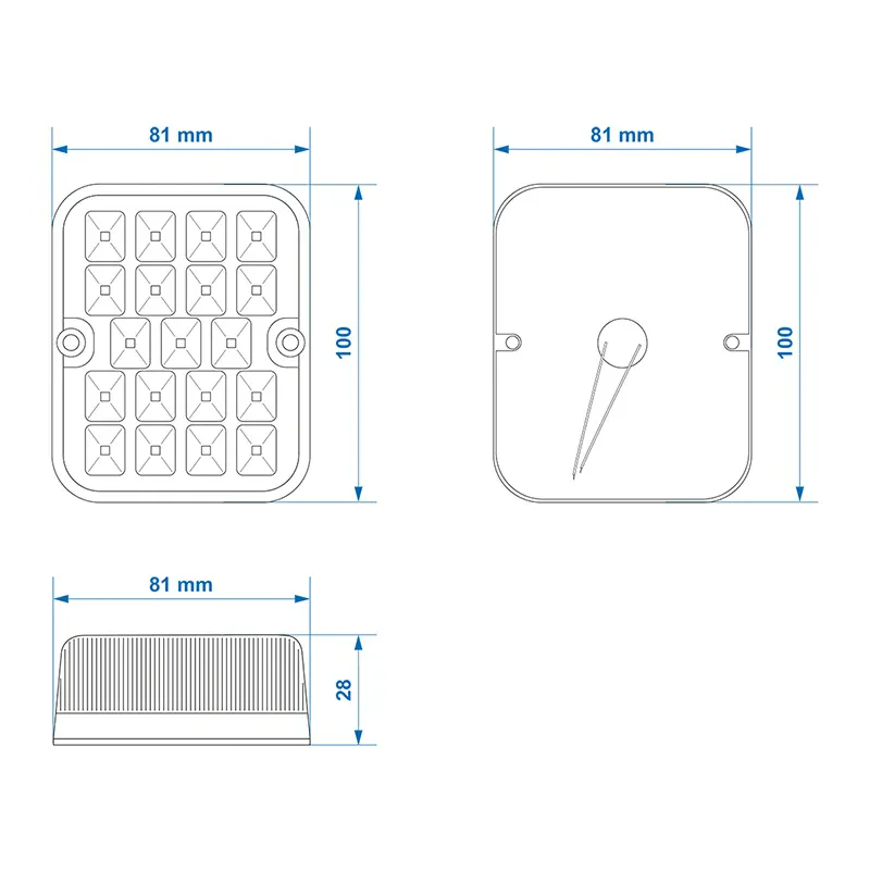 Ryggelys 100 x 81 mm – 19 LED