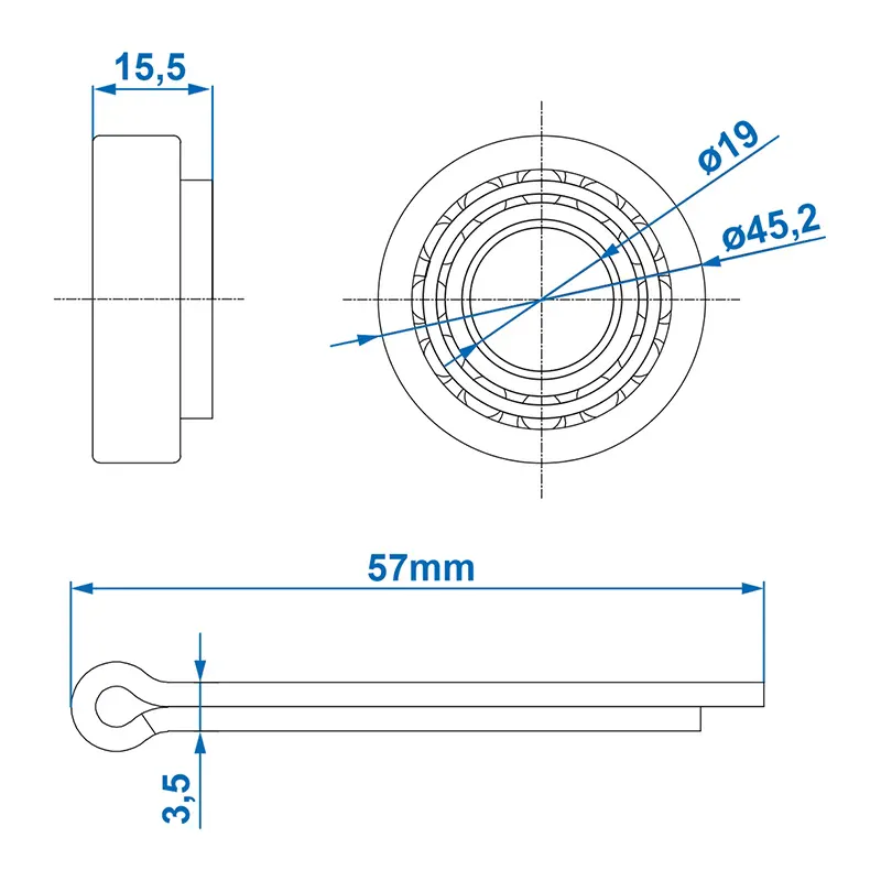 Konisk rullelager LM 11949 / 11910 – 19,05 x 45,23 x 15,49 mm